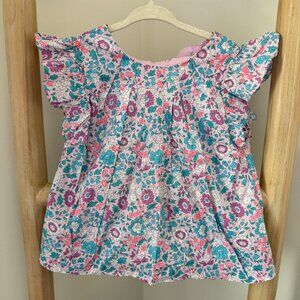 Jacadi Girls Liberty Print Flutter Sleeve Shirt, Size 5